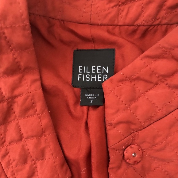 ✨Eileen Fisher Rust Orange 100% Silk Quilted Vest Small - Picture 4 of 16